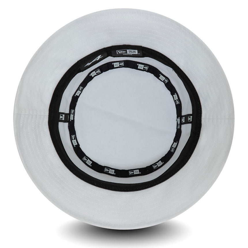 Sombrero de pescador alpino, New Era, placa metálica, blanco