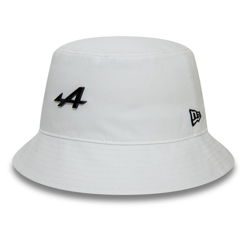 Sombrero de pescador alpino, New Era, placa metálica, blanco
