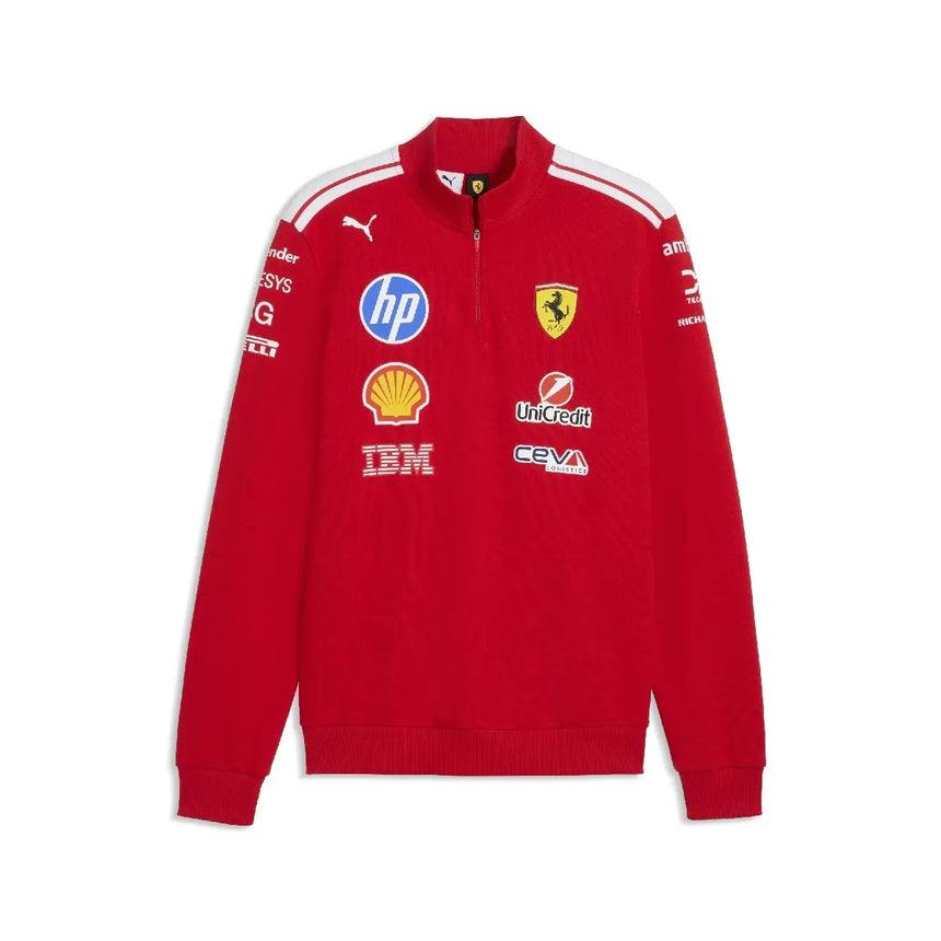 Ferrari Pullover, Team, Halb-Zip, T7, Rot
