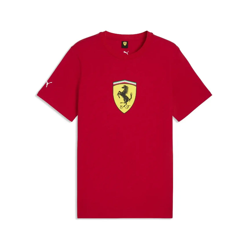 Ferrari T-Shirt, farbiger Schild, rot