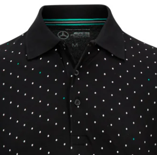 Polo Mercedes de lunares para hombre, negro