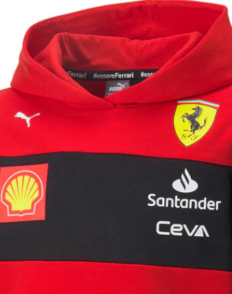 Sudadera infantil del equipo Scuderia Ferrari, color rojo, 2022