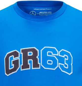 Camiseta Mercedes con el logotipo de George Russell para hombre, azul