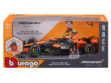 McLaren Modellauto, bburago, Lando Norris, 1:24, #4, MCL38, mit Fahrer