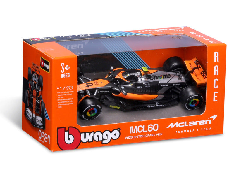 McLaren MCL60 model car, Bburago, 1:43, Lando Norris #4, 2023