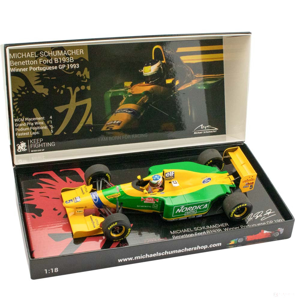 2020, Gelb, 1:18, Michael Schumacher Benetton Ford B193B Portugal GP Modellauto