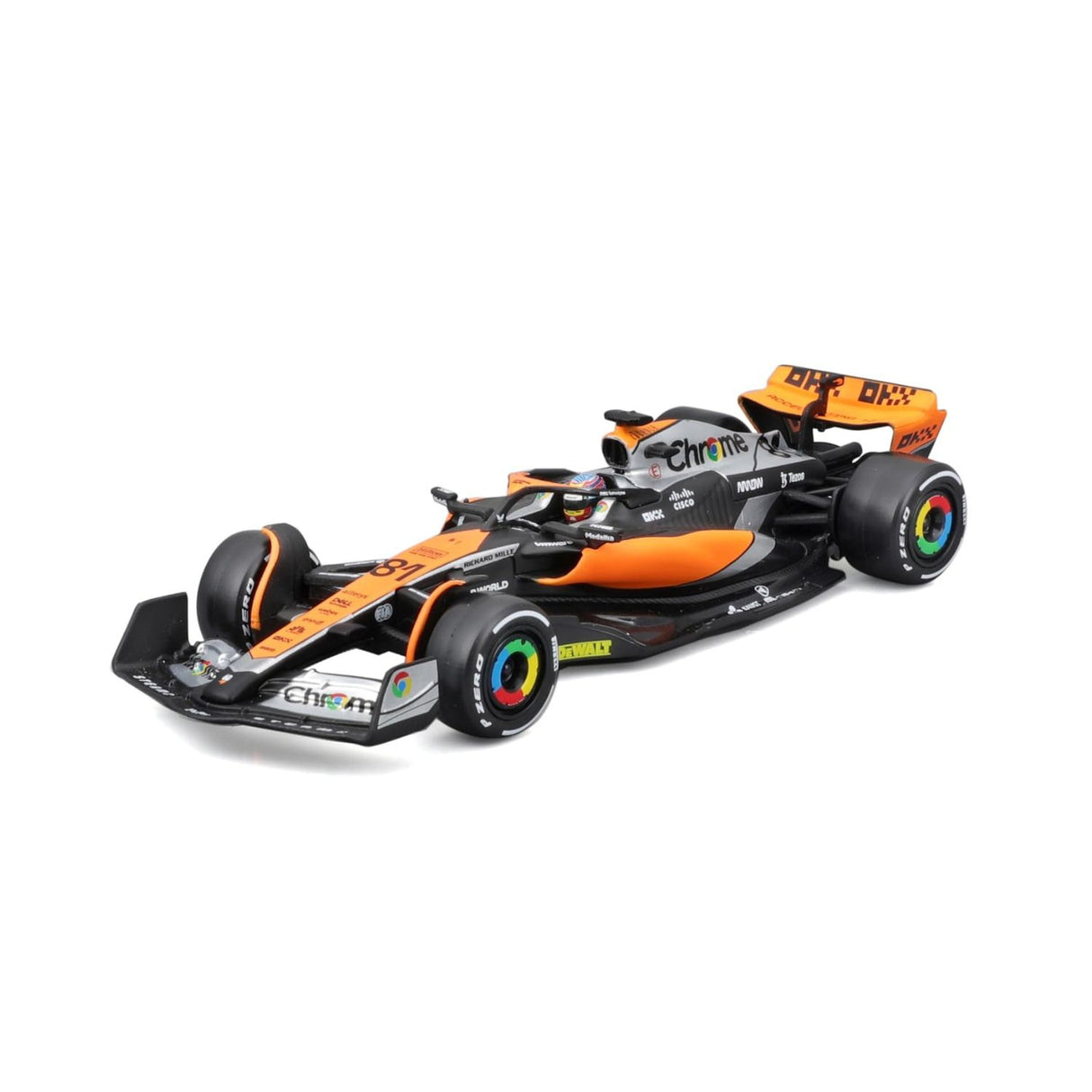 McLaren F1 Modellauto, mit Helm, MCL60, bburago, 1:43, Oscar Piastri #81