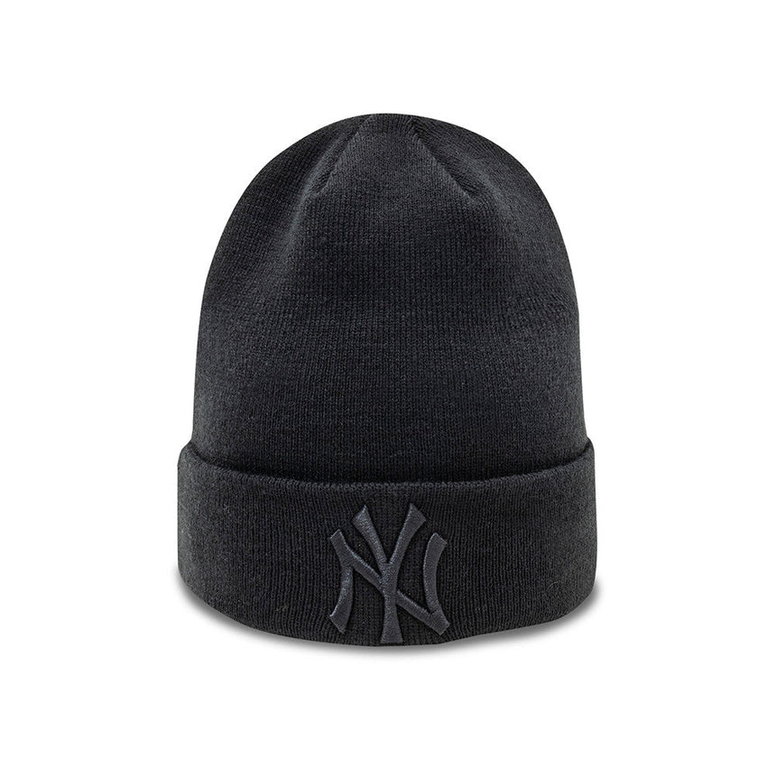 New York Yankees Beanie, makelloser Pin, New Era, vollschwarz
