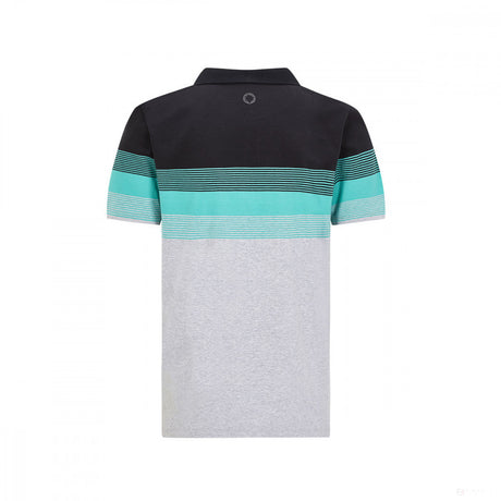 2020, Mehrfarbig, Mercedes Striped Polo Hemd - FansBRANDS®