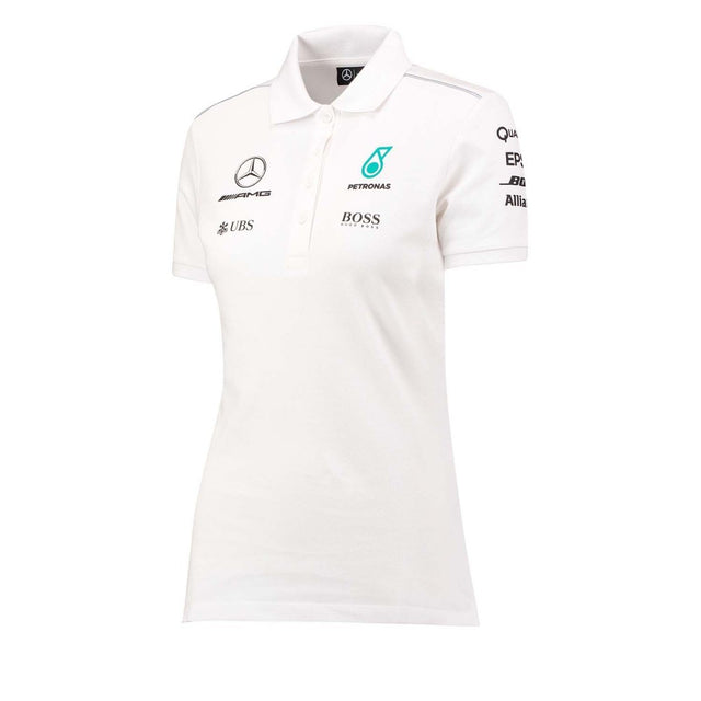 2017, Weiß, Mercedes Damen Team Polo Hemd - FansBRANDS®