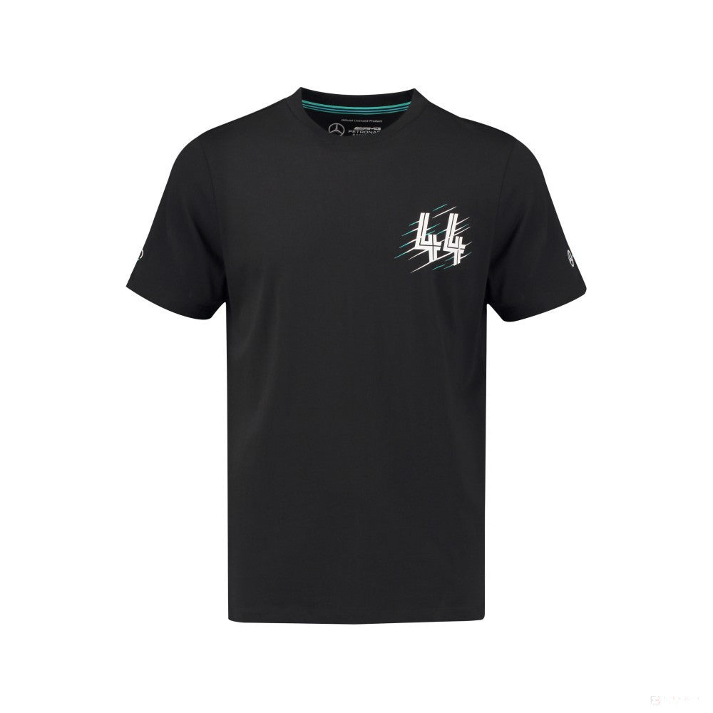 Mercedes T-Shirt, Hamilton Lewis 44, Schwarz, 2018