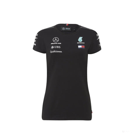 2018, Schwarz, Mercedes Round Neck Damen Team T-shirt - FansBRANDS®