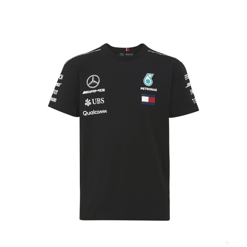 2018, Schwarz, Mercedes Round Neck Kinder Team T-shirt - FansBRANDS®
