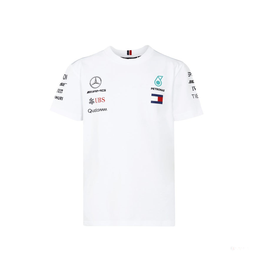 2018, Weiß, Mercedes Round Neck Kinder Team T-shirt - FansBRANDS®