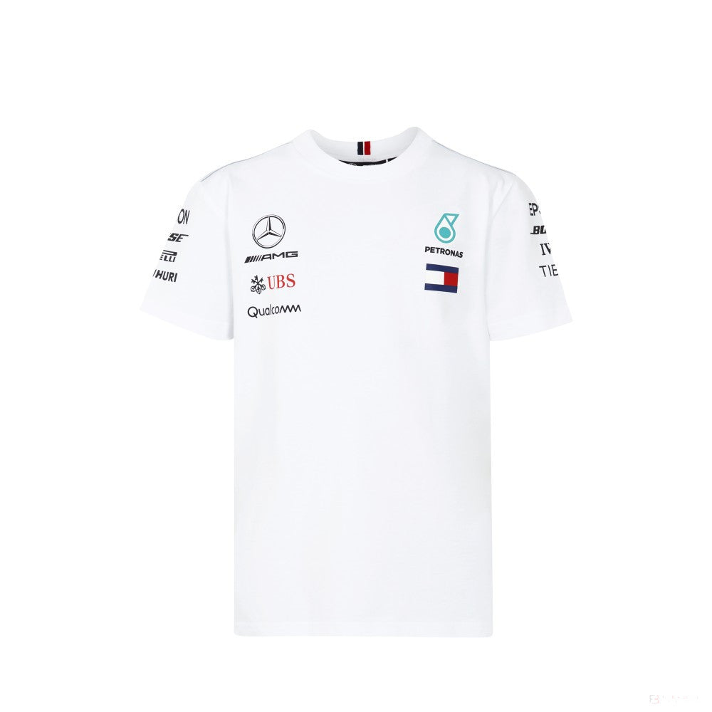 2018, Weiß, Mercedes Round Neck Kinder Team T-shirt
