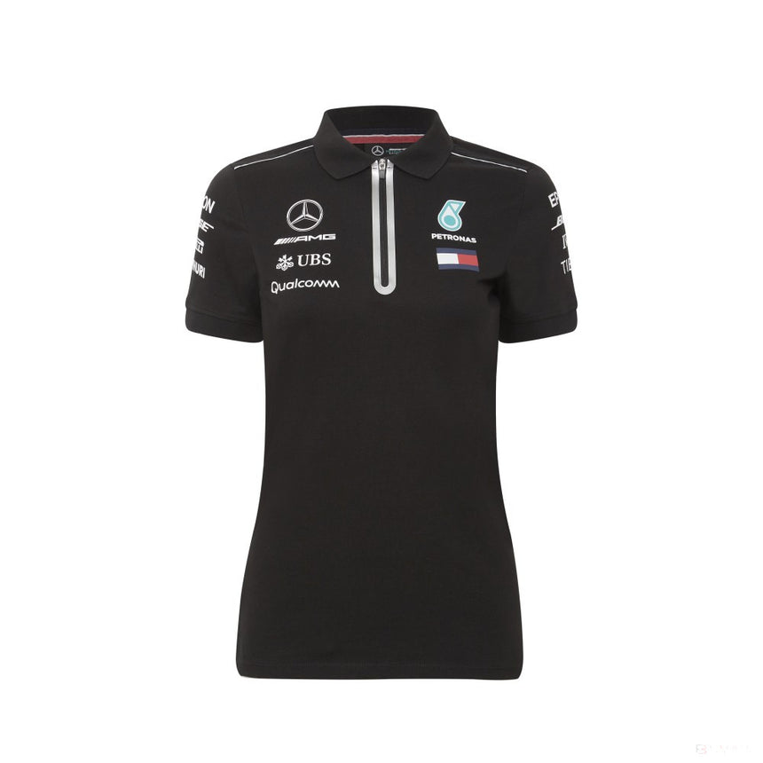 2018, Schwarz, Mercedes Damen Team Polo Hemd - FansBRANDS®