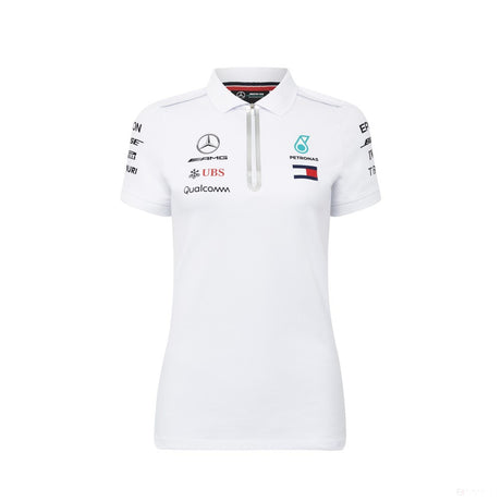 2018, Weiß, Mercedes Damen Team Polo Hemd - FansBRANDS®