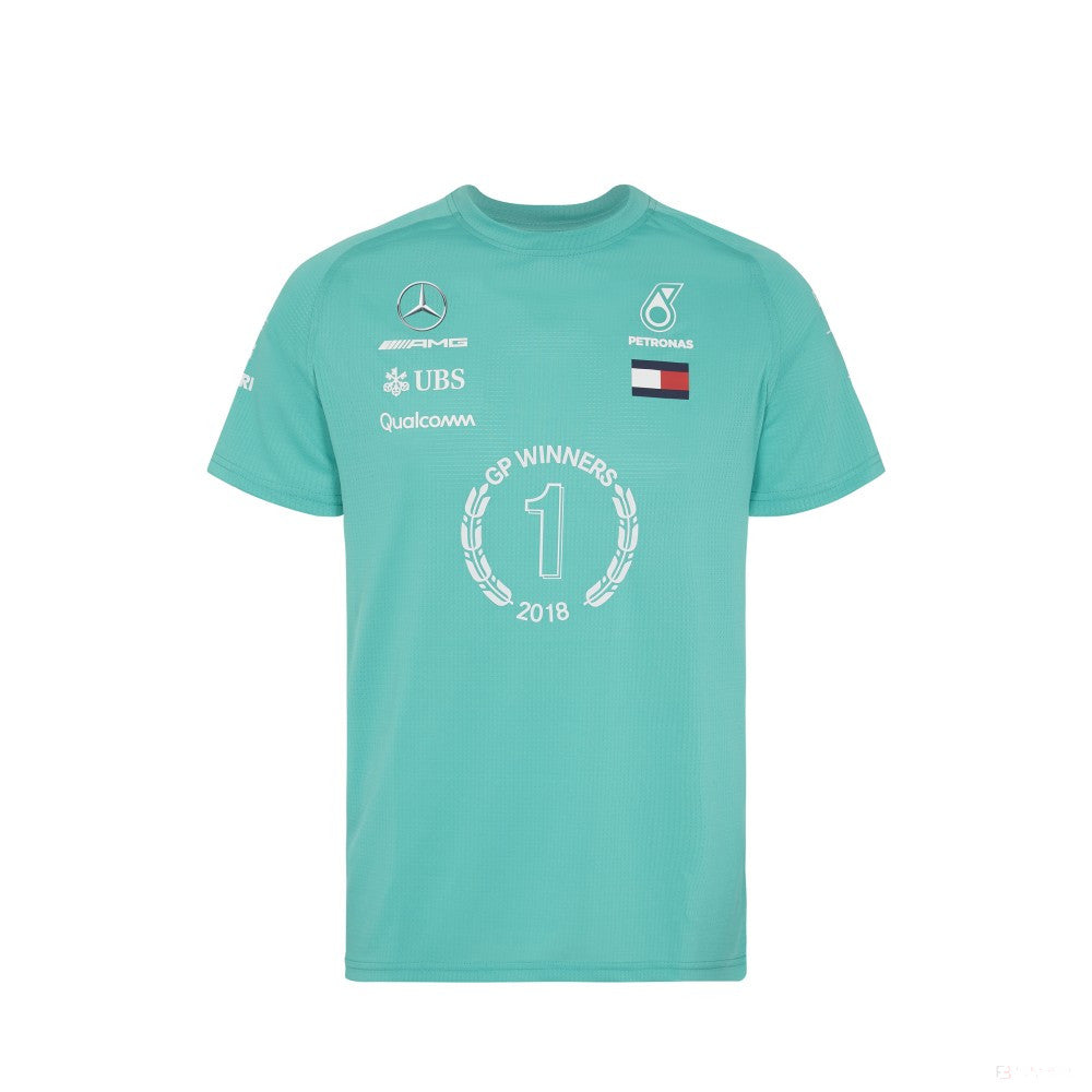 2018, Grün, Mercedes Round Neck Race Winner T-shirt