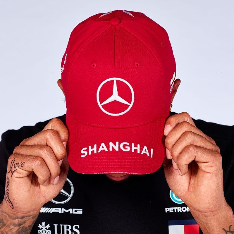 2019, Rot, Kinder, Mercedes Lewis Hamilton Baseballmütze - Chinese GP - FansBRANDS®