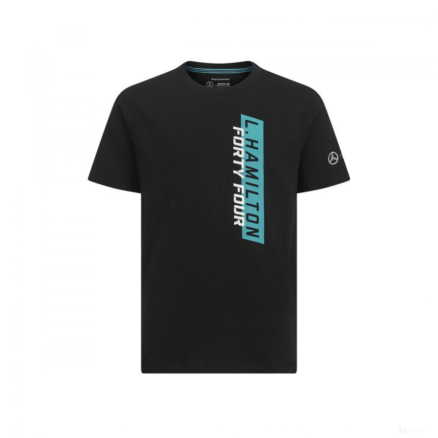 2019, Schwarz, Mercedes Round Neck Lewis Hamilton #44 Kinder T-Shirt - FansBRANDS®