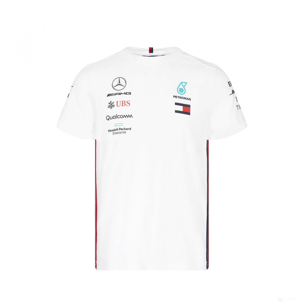 2019, Weiß, Mercedes Round Neck Team T-Shirt