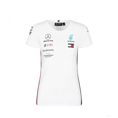 2019, Weiß, Mercedes Round Neck Damen Team T-Shirt - FansBRANDS®