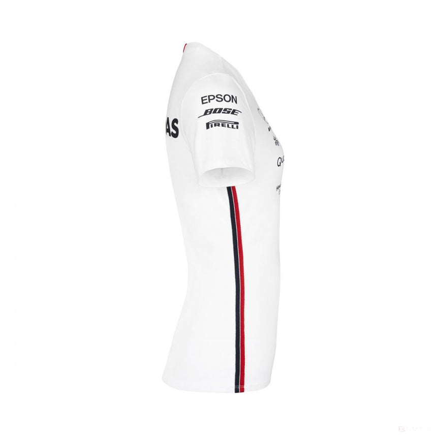 2019, Weiß, Mercedes Round Neck Damen Team T-Shirt - FansBRANDS®