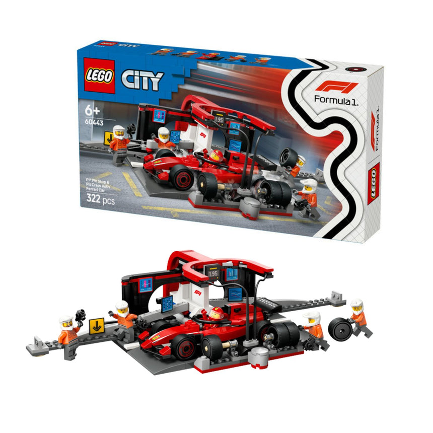 Ferrari, F1 LEGO® City 60443, Boxenstopp mit Rennwagen und Personal 🔥