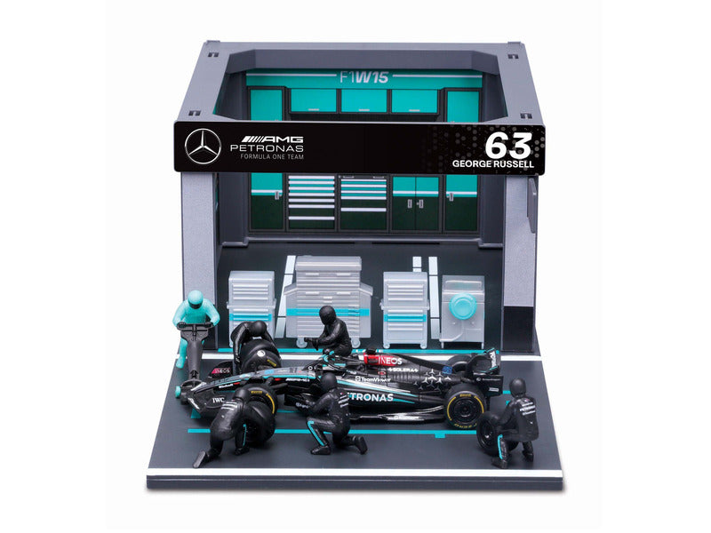Mercedes Modellbausatz, Pit-Pass, bburago, 1:43, George Russell, #63, W15 E