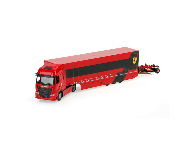 Ferrari Modelbausatz, Renntransporter, bburago, 1:43, Charles Leclerc, #16, SF-24