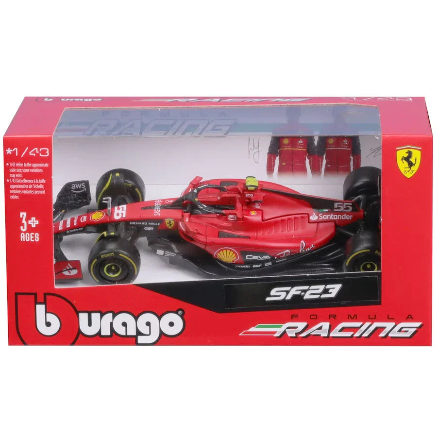 Ferrari Modellauto, F1-23, Bburago, 1:43, Carlos Sainz #55, 2023