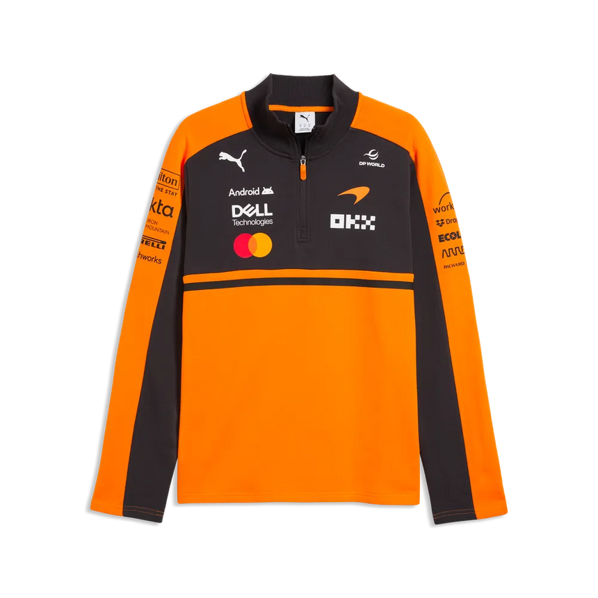 McLaren Pullover, Team, mit halbem Reißverschluss, Papaya