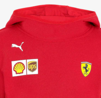 Sudadera con capucha para niños Ferrari 2021, roja, del equipo