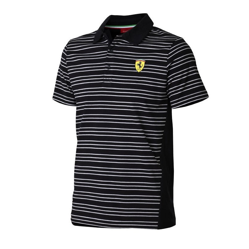 2015, Schwarz, Ferrari striped Polo Hemd - FansBRANDS®
