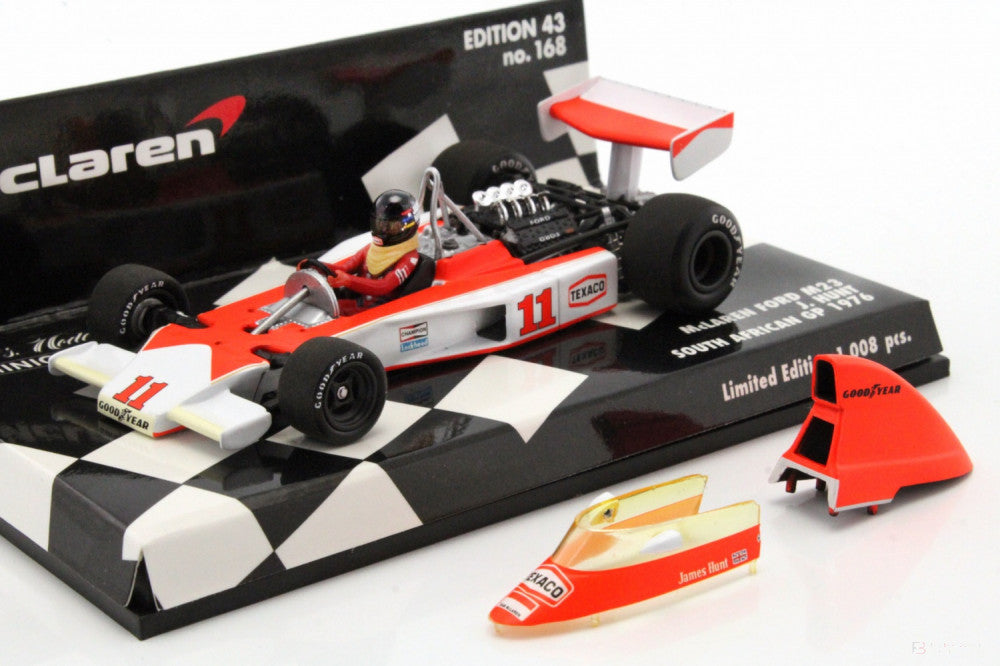 1976, Rot, 1:43, James Hunt McLaren Ford M23 South African GP 1976 Modellauto - FansBRANDS®