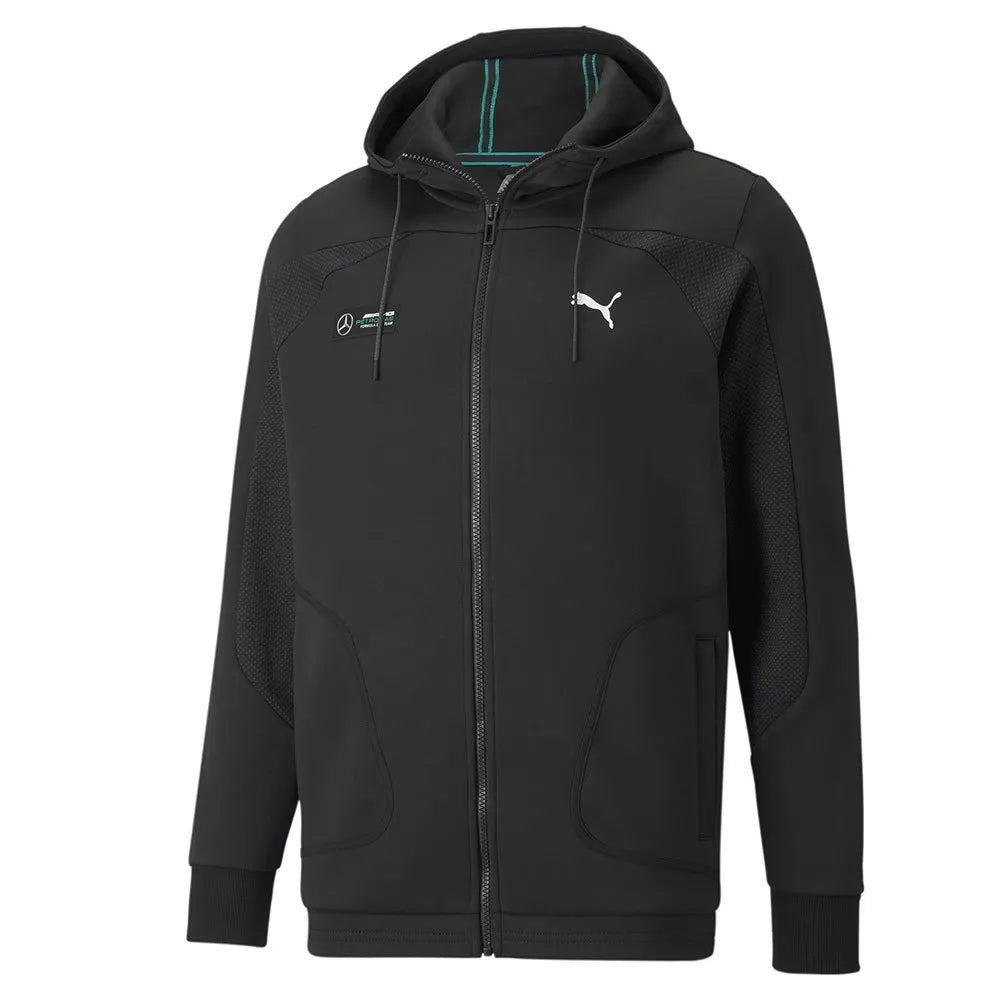 Mercedes-Pullover, Puma-Kapuzenjacke, Schwarz, 2021