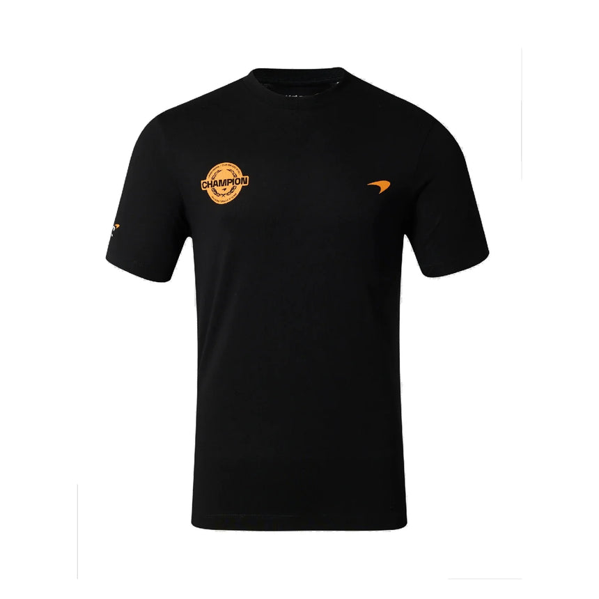 McLaren T-Shirt, Lando Norris, Weltmeister 2025, Sonderedition, schwarz