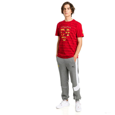 2019, Rot, Puma Ferrari Big Shield Round Neck T-Shirt - FansBRANDS®