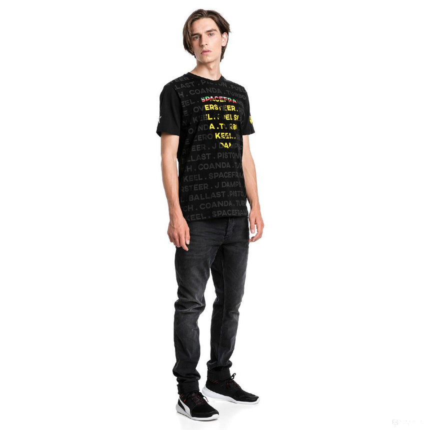 2019, Schwarz, Puma Ferrari Big Shield Round Neck T-Shirt - FansBRANDS®
