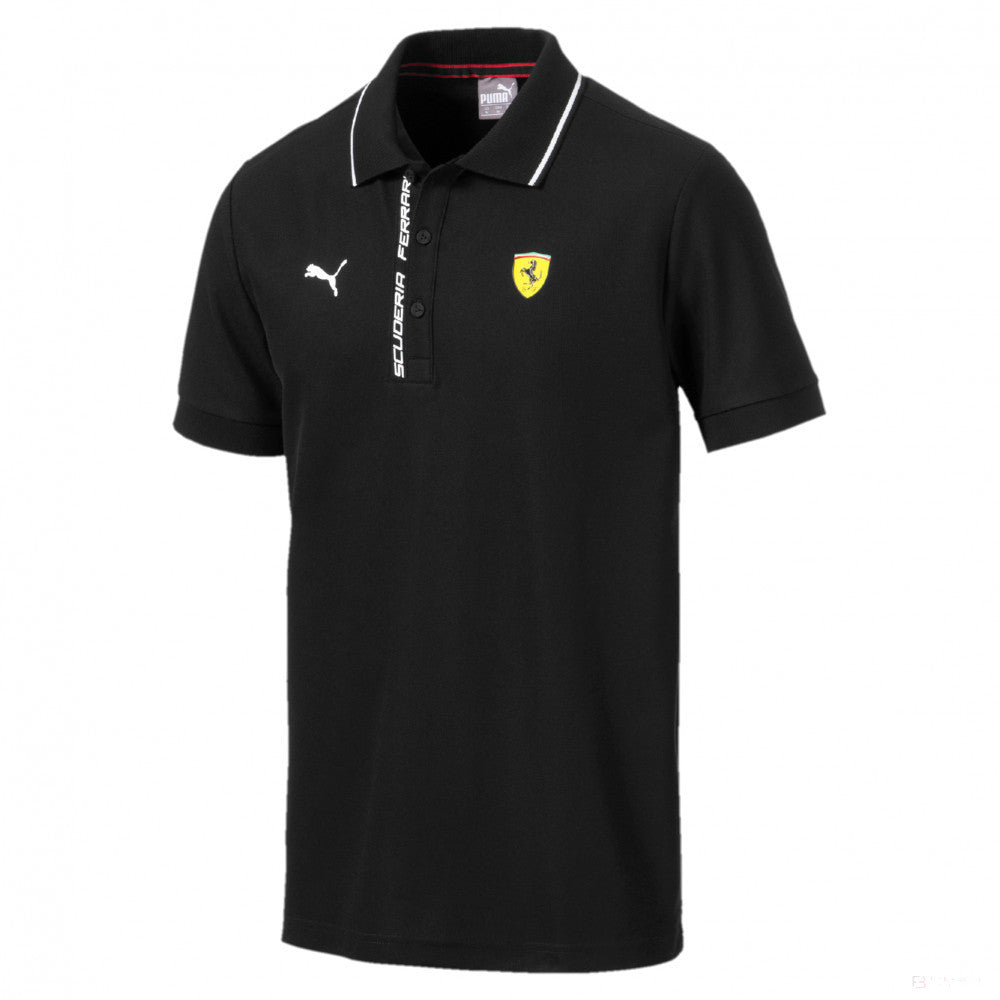 2019, Schwarz, Puma Ferrari Scuderia Polo Hemd