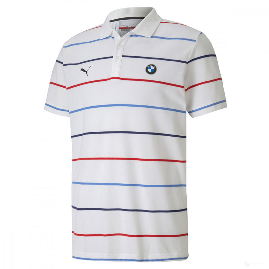 2020, Weiß, Puma BMW MMS Striped Round Neck T-Shirt - FansBRANDS®