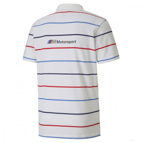 2020, Weiß, Puma BMW MMS Striped Round Neck T-Shirt - FansBRANDS®