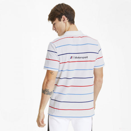 2020, Weiß, Puma BMW MMS Striped Round Neck T-Shirt - FansBRANDS®