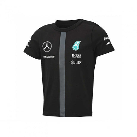 2015, Schwarz, Mercedes Round Neck Kinder Team T-shirt - FansBRANDS®
