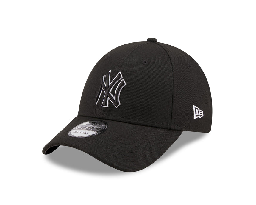 New York Yankees-Kappe, New Era, 9FORTY, Pop-Umriss, schwarz