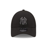 New York Yankees-Kappe, New Era, 9FORTY, Pop-Umriss, schwarz