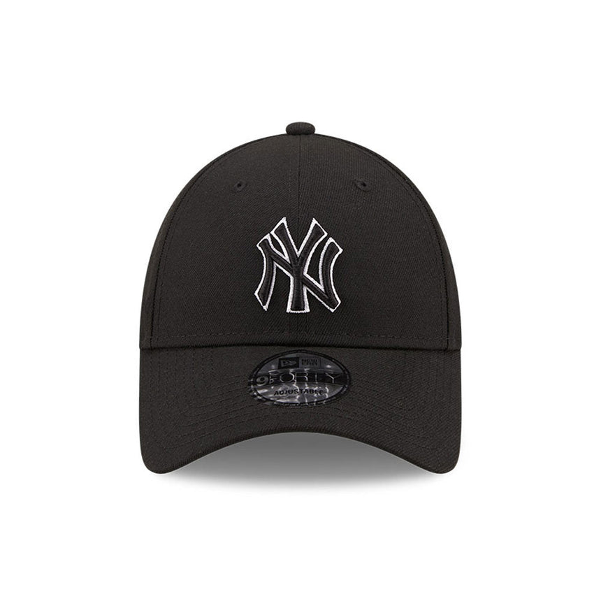 New York Yankees-Kappe, New Era, 9FORTY, Pop-Umriss, schwarz