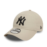 New York Yankees Kappe, schwarzes Logo, New Era, 9TWENTY, wesentlich, beige