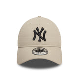 New York Yankees Kappe, schwarzes Logo, New Era, 9TWENTY, wesentlich, beige