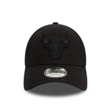 Chicago Bulls Kappe, New Era, 9FORTY, essenziell, vollschwarz